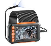 VEVOR Cámara Endoscópica con Luz de Doble Lente con Cable Semirrígido de 15 m, Cámara de Inspección de 1080P con Pantalla, 8 + 1 Luces LED, Impermeable IP67 Automóviles y Plomería, 145 x 85 x 26 mm
