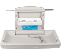 VEVOR Cambiador para Bebé 85 x 57 x 47 cm, Cambiador de Pared Plegable con Correa de Seguridad, Material de HDPE, Carga de 15 kg, Superficie Cóncava Lisa y Ancha, para Baños Públicos, Privados, Gris
