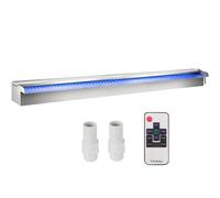 VEVOR - Canal de desbordamiento para cascada de piscina, 151 x 11,5 x 8 cm. Fuente para piscina con tira de LED de colores, conexión para manguera, control remoto, resistente a la corrosión, ideal par