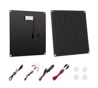 VEVOR Cargador de Batería Solar 20 W, con Células Monocristalinas, Controlador Inteligente Integrado y Cables de Conexión, Resistente al Agua IP67, para Coches, Barcos y Autocaravanas, Negro