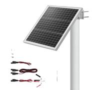 VEVOR, Cargador solar para baterías de 20W y 12V, kit de panel solar monocristalino con controlador de protección y soporte de mástil ajustable de 0 a 60°, cargador solar para mástiles de 40-80 mm, pa