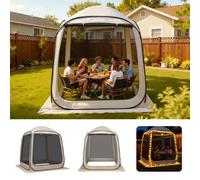 VEVOR Carpa Plegable con Mosquitera, 1825 x 1825 x 2200 mm, para 4-6 Personas, Polígono de 4 Lados, con Bolsa de Transporte, Laterales de Malla y Estacas para el Suelo. al Aire Libre, Color Beige