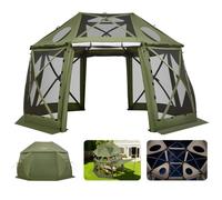 VEVOR Carpa Plegable de 13 Lados 3,96 x 3,96 m, Pérgola de Jardín con Techo Desmontable y Bolsa de Transporte, Carpa de Exterior para 10 a 12 Personas, para Fiesta, Camping, Playa, Patio, Verde
