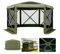 VEVOR Carpa Plegable de 6 Lados 3,6 x 3,6 m, Pérgola de Jardín con Techo Desmontable y Bolsa de Transporte, Carpa de Exterior para 8 a 10 Personas, para Fiesta, Camping, Playa, Patio, Jardín, Verde