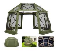 VEVOR Carpa Plegable de 13 Lados 3,96 x 3,96 m, Pérgola de Jardín con Techo Desmontable y Bolsa de Transporte, Carpa de Exterior para 10 a 12 Personas, para Fiesta, Camping, Playa, Patio, Verde