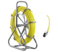 VEVOR, carrete de fibra de vidrio para cables, 100 metros, diámetro 6,3 mm, barra de fibra óptica, cinta guía para cables con soporte, herramienta para facilitar el tendido de cables con marcas, pasac