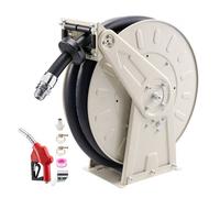 VEVOR Carrete de Manguera para Combustible 25,4 mm x 10 m 300 PSI Retráctil | para Granjas, Muelles y Obras, para Diésel y Queroseno, con Boquilla de 3 Ajustes, Apagado Automático y Racores FNPT y Espiga