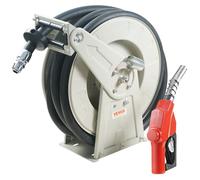 VEVOR, carrete para manguera de combustible, 19,05 mm x 15,24 m, carrete extra largo y retráctil para manguera de diésel, construcción robusta de acero al carbono con boquilla de combustible automátic