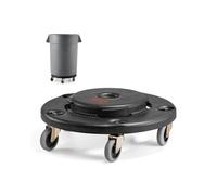VEVOR Carrito de Bote de Basura, Base Redonda con Ruedas para Basura con 4 Ruedas Bloqueables, Capacidad de Peso de 227 kg, Carro para Barril Resistente, Carrito Rodante Multifuncional, Negro