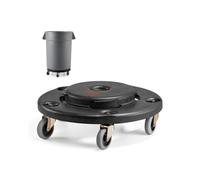 VEVOR Carrito de Bote de Basura, Base Redonda con Ruedas para Basura con 4 Ruedas Bloqueables, Capacidad de Peso de 227 kg, Carro para Barril Resistente, Carrito Rodante Multifuncional, Negro