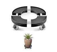 VEVOR Carrito de Bote de Basura, Carrito con Ruedas Multifuncional con 4 Ruedas Bloqueables, Carga de 181,4 kg, Base Redonda con Ruedas para Bote de Basura, Ajustable de 380 mm - 580 mm, Negro