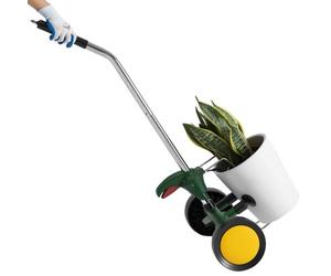VEVOR Carrito de Transporte para macetas con Asa de Agarre Ajustable Capacidad Máxima de 65 kg Transportador de Macetas 550 x 370 x 1180 mm con Ventosa y Cierre de Seguridad para Interior, Exterior