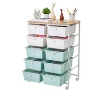 VEVOR Carrito Organizador de Metal con 10 Cajones de Doble Fila, Carrito