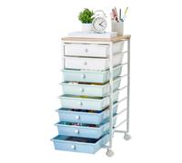 VEVOR Carrito Organizador de Metal con 8 Cajones, Carrito Almacenamiento