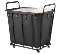 VEVOR Carro Clasificador de Ropa 300 L, con Capacidad de Carga 117,9 kg, Ruedas Giratorias y Bolsa de Lavandería Impermeable, para Lavandería, Resistente al Desgaste, 92,5 x 66,5 x 94,5 cm, Negro