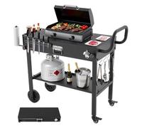 VEVOR Carro de Barbacoa Plegable 787 x 432 mm, Mesa de Barbacoa para Exteriores con Ruedas y Portapañuelos, Carrito con Soporte Magnético para Herramientas, Mesa Auxiliar para Jardín, Picnic, Cocina