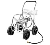 VEVOR Carro de Carrete de Manguera Capacidad de Manguera de Agua de 91 m Herramientas Móviles con 4 Ruedas, Acero Recubierto de Polvo para Plantación al Aire Libre con Cesta de Almacenamiento