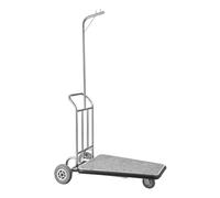 VEVOR Carro de Equipaje, Carga de 272 kg, Carro de Botones de 3 Ruedas de Acero Inoxidable con Plataforma Alfombrada Gris y Ruedas de Goma, Ideal para Centros de Convenciones, Hoteles, Plateado