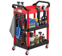 VEVOR Carro de Servicio Capacidad de 136kg Estantes de 3 Niveles, Carro