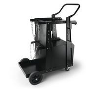 VEVOR Carro de Soldadura 2 Estantes con Armario con Cerradura Equipo de Soldadura Móvil 120 kg Carro con 2 Soportes para Bombonas de Gas para Soldadura Manual por Arco con Gas Protector
