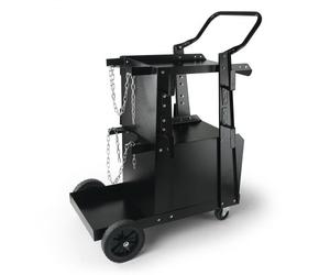 VEVOR Carro de Soldadura 2 Estantes con Armario con Cerradura Equipo de Soldadura Móvil 120 kg Carro con 2 Soportes para Bombonas de Gas para Soldadura Manual por Arco con Gas Protector