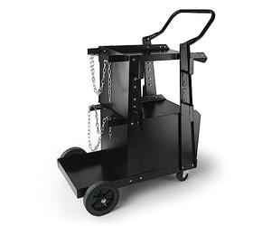 VEVOR Carro de Soldadura 2 Estantes con Armario con Cerradura Equipo de Soldadura Móvil 120 kg Carro con 2 Soportes para Bombonas de Gas para Soldadura Manual por Arco con Gas Protector