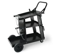 VEVOR Carro de Soldadura de 3 Niveles Carro de Estación de Soldadura 181,4 kg Capacidad de Carga Ruedas de 360° Cadenas Depósitos de Seguridad Carro de Soldadura MIG para Taller TIG ARC MMA Plasma