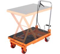 VEVOR Carro Elevador Hidráulico, Capacidad de 330 lbs, Altura de Elevación de 28.5", Mesa Elevadora Manual con 4 Ruedas y Antideslizante, Carro Hidráulico para Manipulación y Transporte de Materiales