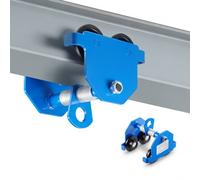 VEVOR Carro Manual para Vigas Ancho Ajustable 53 a 140 mm Carga 499 kg, Carro de Empuje para Vigas en I y H, Ruedas Dobles de Acero para Polipasto, Taller, Garaje y Almacén, Compatible con Polipastos