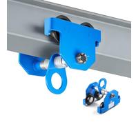 VEVOR Carro Manual para Vigas Ancho Ajustable 63 a 203 mm Carga 2994 kg, Carro de Empuje para Vigas en I y H, Ruedas Dobles de Acero para Polipasto, Taller, Garaje y Almacén, Compatible con Polipastos