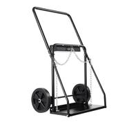 VEVOR Carro para Dos Cilindros de Soldadura, Carro para Tanque de Oxígeno y Acetileno, Ruedas Sólidas de 254 mm y Cadenas de Seguridad para Almacenamiento de Tanques, 500 x 720 x 1120 mm, Negro