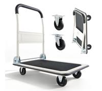 VEVOR Carro Plataforma Plegable 735 x 480 mm, Carretilla de Transporte Carga de 149,69 kg, Carrito Portaequipajes con Plataforma con Ruedas de PP de 96 mm, para Tareas Domésticas, Almacén, Mudanza