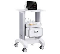 VEVOR Carros de laboratorio de 2 niveles, carro utilitario de laboratorio con 1 cajón y 1 bandeja superior, carro médico móvil con material ABS, carro rodante de laboratorio con 4 ruedas silenciosas p