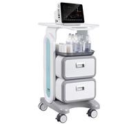 VEVOR Carros de laboratorio de 3 niveles, carro utilitario de laboratorio con 2 cajones y 1 bandeja superior, carro médico móvil con material ABS, carro rodante de laboratorio con 4 ruedas silenciosas