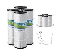 VEVOR Cartucho de Filtro para Piscina, Repuesto Para Jacuzzi de 4 x 7,4 m², Filtro de Cartucho de Plisado Trilobal Seguro para Niños y Mascotas Compatible con Pentair CCP320 y Pleatco PCC80-PAK4