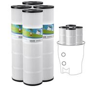 VEVOR Cartucho de Filtro para Piscina, Repuesto Para Jacuzzi de 4 x 9,8 m², Filtro de Cartucho de Plisado Trilobal Seguro para Niños y Mascotas Compatible con Pentair CCP320 y Pleatco PCC80-PAK4l