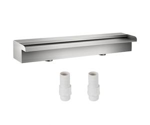 VEVOR Cascada de Agua de Acero Inoxidable 60 x 11,5 x 8 cm Fuente de Cascada Agua Acero Inoxidable Fuente Rectangular para Piscina, Jardín, Decoración