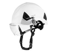 VEVOR Casco de Seguridad, Aprobado por ANSI/ISEA Z89.1, Casco de Seguridad Ajustable Ventilado de ABS con Visera y Suspensión de Trinquete de 6 Puntos, Clase C para Construcción Industrial, Blanco
