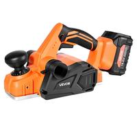 VEVOR, cepillo eléctrico inalámbrico, con un ancho de corte de 82 mm, 15000 RPM, para trabajar la madera, con batería de litio de 18 V y 4,0 Ah, motor sin escobillas, profundidad de corte ajustable, b