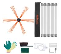 VEVOR: Cepillo para chimeneas de 12 metros, incluye 12 varillas. Cepillo para chimenea, escoba para chimenea, escoba de nylon, cepillo para chimeneas, cepillo para limpieza de chimeneas, limpiador par