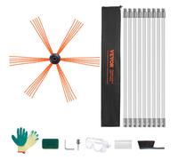 VEVOR: Cepillo para chimeneas de 9 metros, incluye 9 varillas. Cepillo para chimeneas, escoba para chimeneas, escoba de nylon, cepillo para chimeneas, cepillo para limpieza de chimeneas, limpiador par