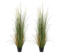 VEVOR Césped Artificial, en Maceta, de PVC, Ideal para Interior y Exterior, Hogar, Jardín, Oficina, Decoración de Habitaciones y Fiestas de Inauguración, Verde, 1499 x 400 x 400 mm, 2 Piezas