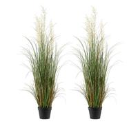 VEVOR Césped Artificial, Paquete de 2, en Maceta, de PVC, Ideal para Interior y Exterior, Hogar, Jardín, Oficina, Decoración de Habitaciones y Fiestas de Inauguración, Verde, 1194 x 350 x 350 mm