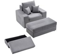 VEVOR Chaise Longue Relajante, Sillón Modular con Cojines Decorativos y Reposabrazos, con Asiento Profundo y Otomana para Salón y Dormitorio, Sillón de Lectura de Esponja, 1115 x 1490 x 740 mm