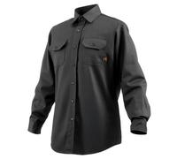 VEVOR Chaqueta Soldadura Resistente al Fuego, Talla XXL, Algodón, Resistente al Calor Lavable a Máquina con Cuello, Puños y Bolsillos Ajustables, ATPV 9,2 cal/cm², 901,7 x 1498,6 x 685,8 mm, Negro