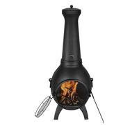VEVOR, chimenea para exteriores de 22 pulgadas, fogón de leña esférico para barbacoa y calor, fogón de leña de aluminio con rejilla para parrilla, cubierta para chimenea y cubierta de acero inoxidable