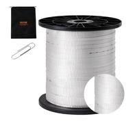 VEVOR Cinta de Tracción de Poliéster, Cuerda Plana de Cinta de Mula, Capacidad de Tracción de 2500 lbf, Cinta de Tracción de Cable Impresa para Embalaje, Jardinería, Electricidad Comercial, Blanco