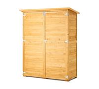 VEVOR Cobertizo de Almacenamiento para Exteriores 140 x 60 x 171,5 cm Cobertizo de Madera para Almacenamiento con Marco de Metal Gabinete de Almacenamiento Impermeable para Patio, Jardín, Césped