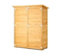 VEVOR Cobertizo de Almacenamiento para Exteriores 140 x 60 x 171,5 cm Cobertizo de Madera para Almacenamiento con Marco de Metal Gabinete de Almacenamiento Impermeable para Patio, Jardín, Césped