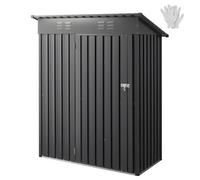 VEVOR Cobertizo Metálico para Herramientas, Caseta de Almacenamiento Exterior 1533 x 876 x 1815 mm con Puerta con Cerradura y 2 Ranuras de Ventilación, para Guardar Herramientas, Bicicletas, Gris